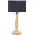 Victoria LED Table Lamp with Drum Shade - Navy, Wood