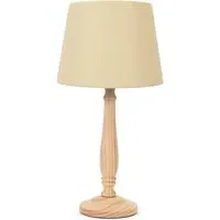 Victoria LED Table Lamp with Tapered Shade - Beige, Wood