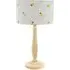 Victoria Lemon Embroidered Shade LED Table Lamp - Wood