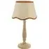 Victoria Linen Scallop Rust Edge Table Lamp - Wood