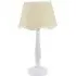 Victoria Linen Scallop Table Lamp - White, Wood