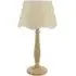 Victoria Linen Scallop White Edge Table Lamp - Wood