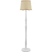 Victoria Scallop Floor Lamp with Rust Edge - White, Wood