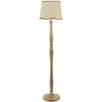 Victoria Scallop Rust Edge Shade LED Floor Lamp - Wood