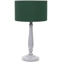 Victoria Table Lamp - Green, Grey Wood