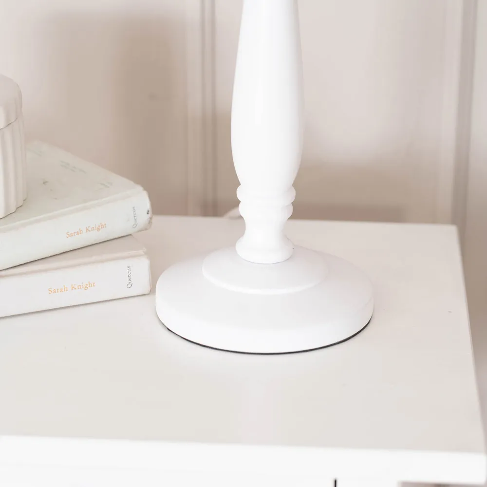 Victoria Table Lamp - Green, White Wood