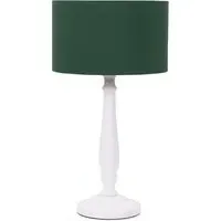 Victoria Table Lamp - Green, White Wood