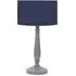 Victoria Table Lamp - Navy Blue, Grey Wood