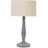 Victoria Table Lamp with Drum Shade - Grey, Wood
