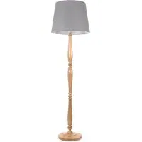 Victoria Tapered Shade Floor Lamp - Cream, Wood