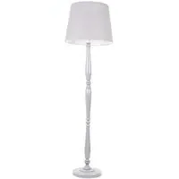 Victoria Tapered Shade Floor Lamp - Grey, Wood