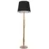 Victoria Tapered Shade Floor Lamp - Light Wood, Black Fabric