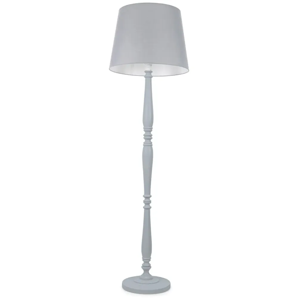 Victoria Tapered Shade Floor Lamp - White, Wood