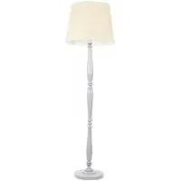 Victoria Tapered Shade LED Floor Lamp - Grey, Wood