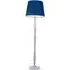 Victoria Tapered Shade LED Floor Lamp - Navy Blue, Grey Wood