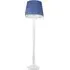 Victoria Tapered Shade LED Floor Lamp - Navy Blue, White Wood