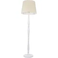 Victoria Tapered Shade LED Floor Lamp - White, Wood