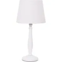 Victoria Tapered Shade LED Table Lamp - White, Wood