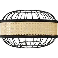 Vimet Wicker Pendant Lamp Shade - Black, Metal