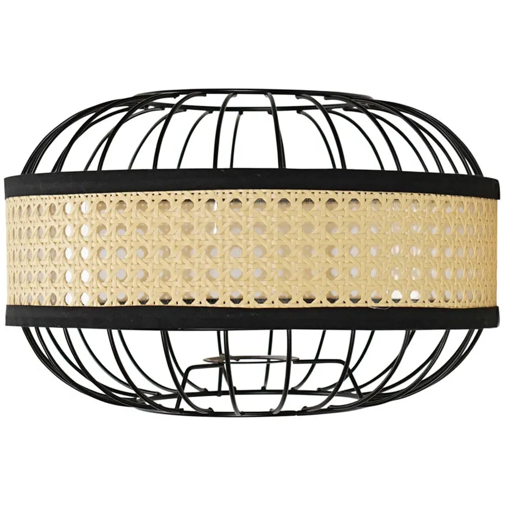 Vimet Wicker Pendant Lamp Shade - Black, Metal image
