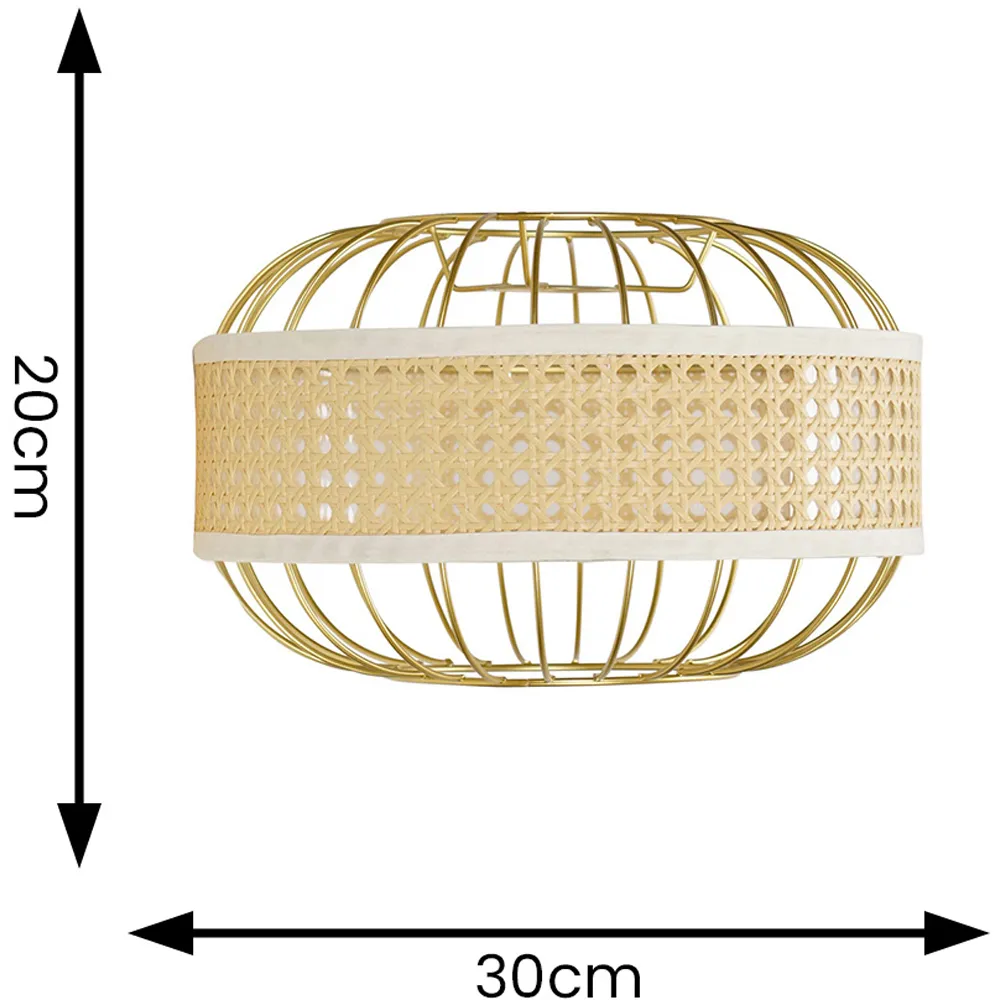 Vimet Wicker Pendant Lamp Shade - Gold, Metal