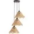 Vine Rattan 3-Drop Cluster Pendant Light - Gold, Black