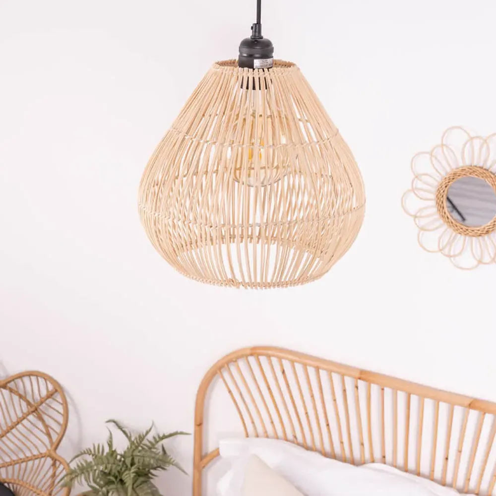 Vine Rattan Teardrop Pendant Lamp Shade - Cream