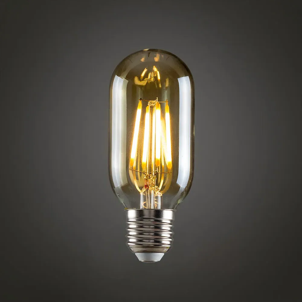 Vintage 4W E27 LED Radio Valve Light Bulb - Amber Glass