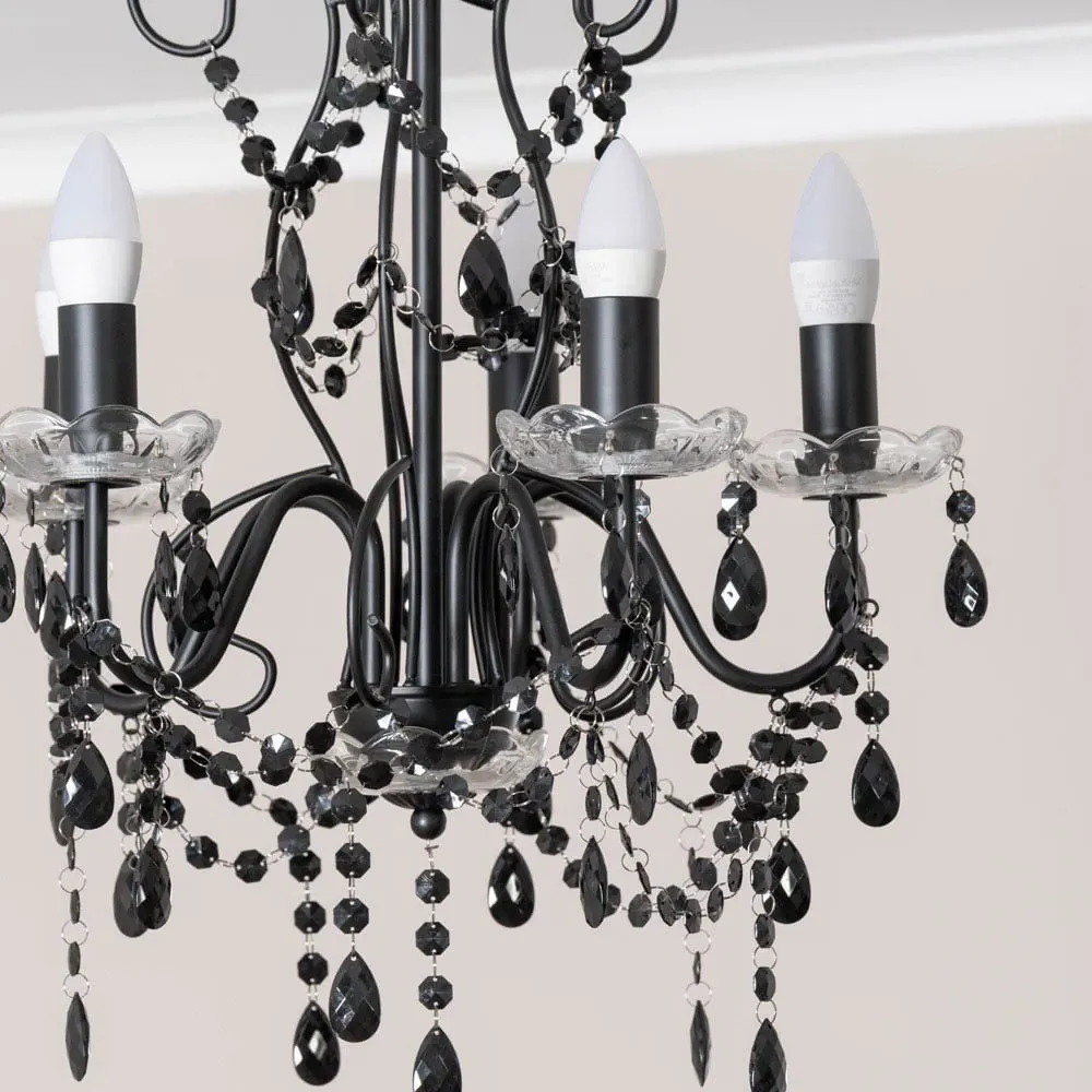 Viscount 5 Way LED Pendant Chandelier - Black