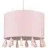 Vivian Cylindrical Pendant Lamp Shade with Tassels - Pink