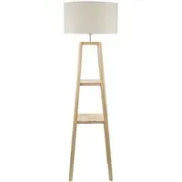 Wakefield 2 Shelf Floor Lamp with Drum Shade - Cream