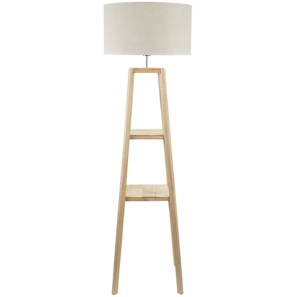 Wakefield 2 Shelf Floor Lamp with Drum Shade - Cream