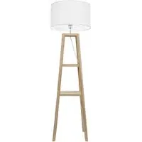 Wakefield Quad Base LED Floor Lamp with 2 Shelves - White