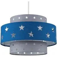 Weaver Star Tiered Ceiling Lamp Shade - Blue, Fabric