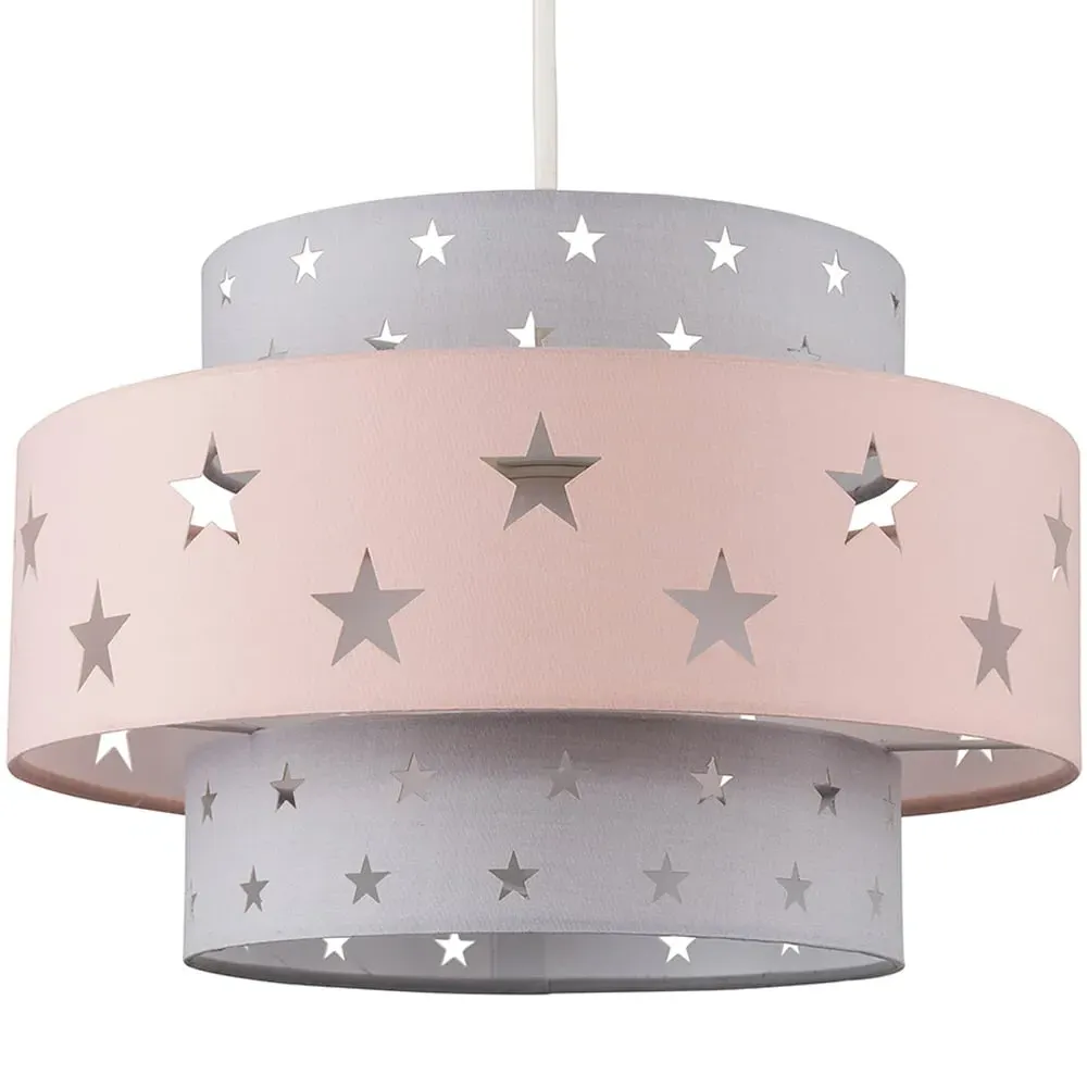 Weaver Star Tiered Ceiling Lamp Shade - Pink, Fabric