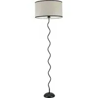 Wiggle Drum LED Floor Lamp with Black Edge - Black, Metal