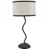 Wiggle Drum Shade LED Table Lamp - Black, Linen