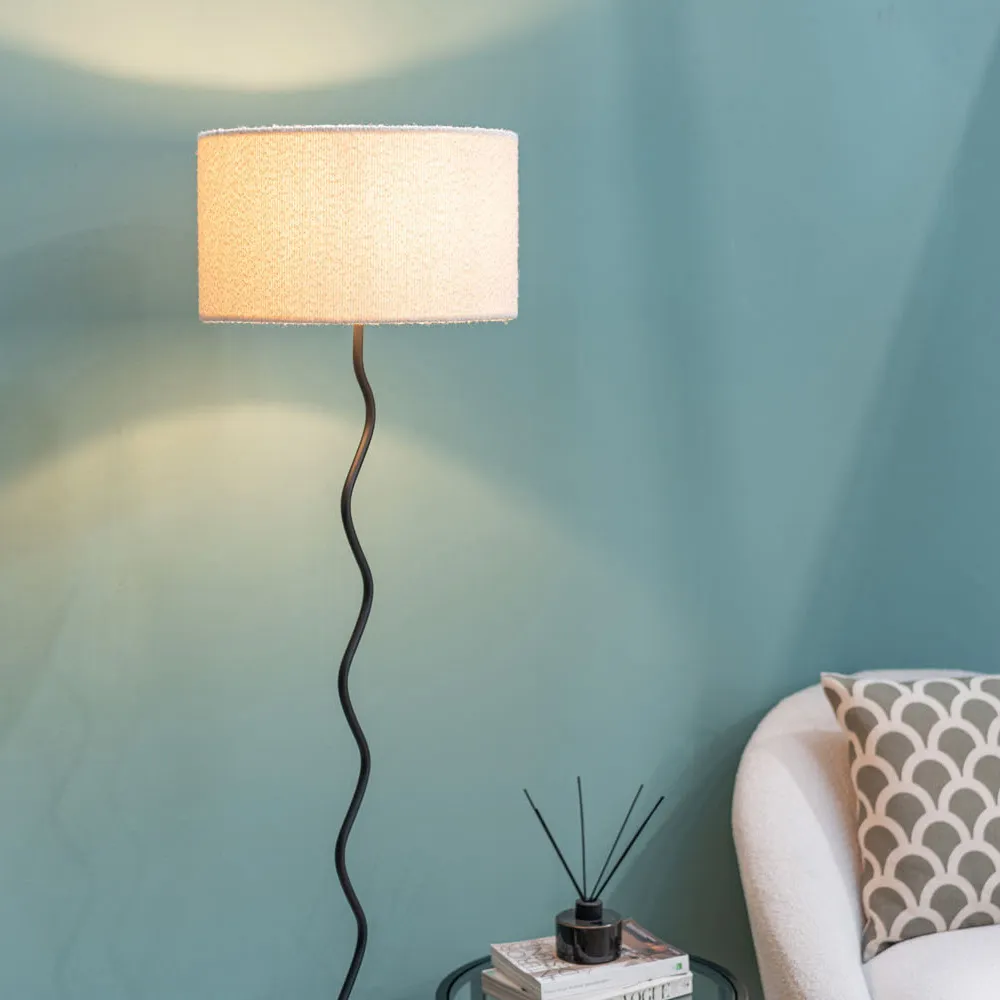 Wiggle Floor Lamp - Cream, Metal