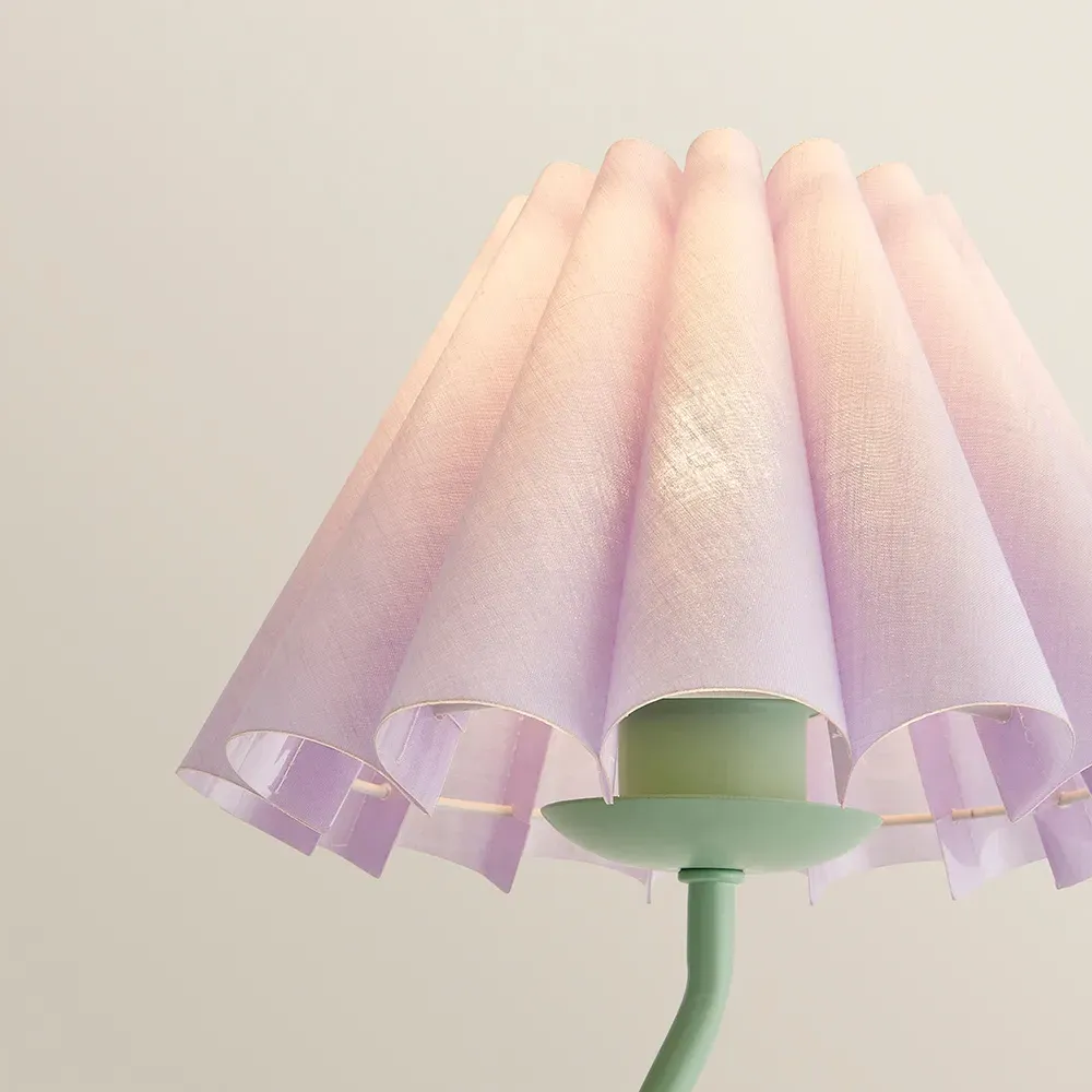 Wiggle Pleated Scallop Shade Table Lamp - Green, Lilac