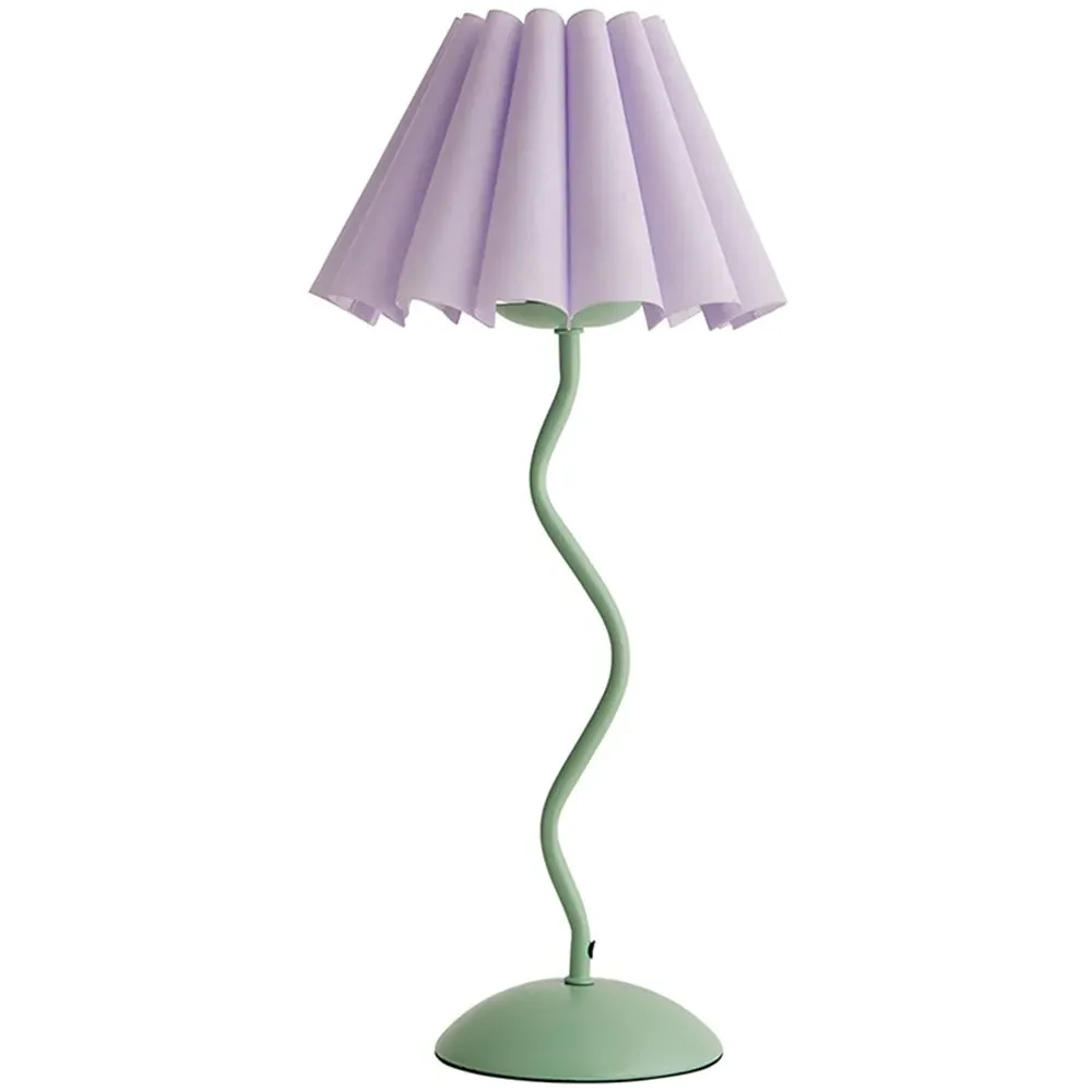 Wiggle Pleated Scallop Shade Table Lamp - Green, Lilac image