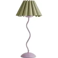 Wiggle Pleated Scallop Shade Table Lamp with LED Bulb - Purple