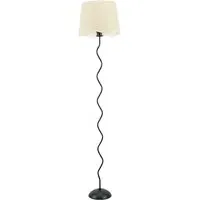 Wiggle Scallop LED Floor Lamp with White Edge - Black, Metal