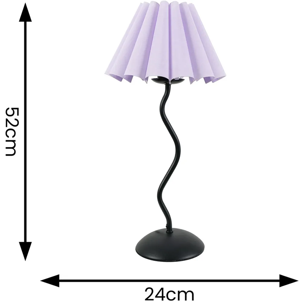 Wiggle Scallop Shade LED Table Lamp - Black
