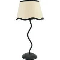 Wiggle Scallop Shade LED Table Lamp - Black, Linen