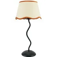 Wiggle Scallop Shade LED Table Lamp - Black, Linen
