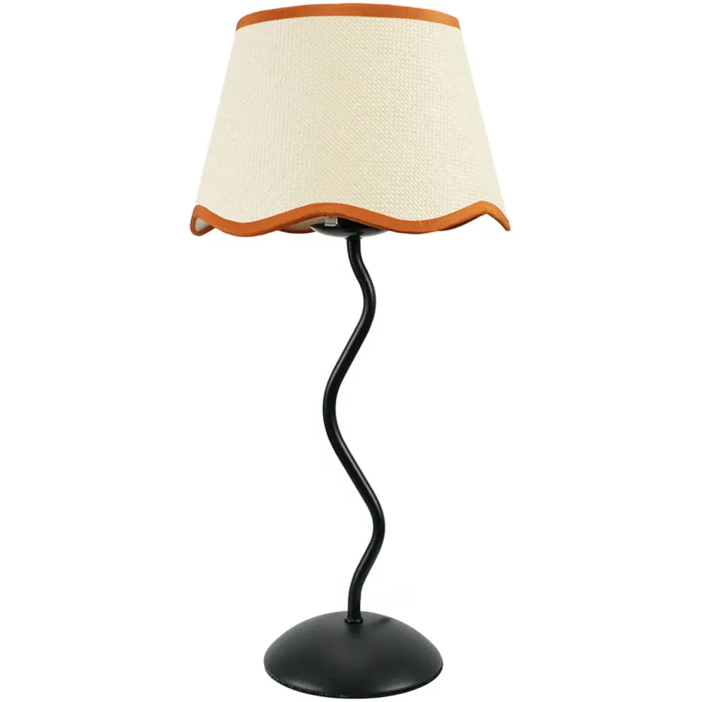 Wiggle Scallop Shade LED Table Lamp - Black, Linen