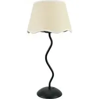 Wiggle Scallop Shade LED Table Lamp - Black, Linen