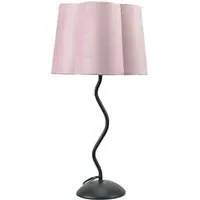 Wiggle Scallop Shade LED Table Lamp - Blush Pink, Velvet