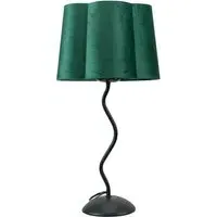 Wiggle Scallop Shade LED Table Lamp - Forest Green, Velvet