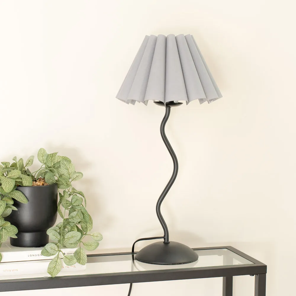 Wiggle Scallop Shade LED Table Lamp - Grey, Metal